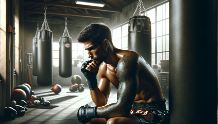 Muay Thai fighter praying