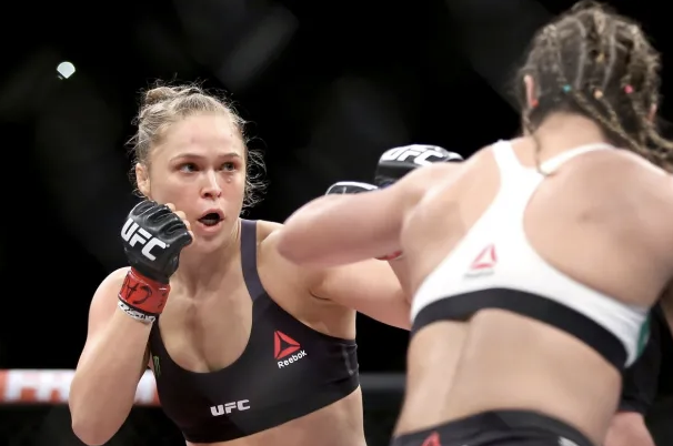 Ronda Rousey fighting mixed martial arts