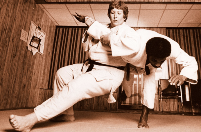 Rusty Kanokogi practicing Judo