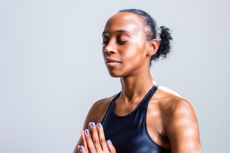 martial arts woman meditating