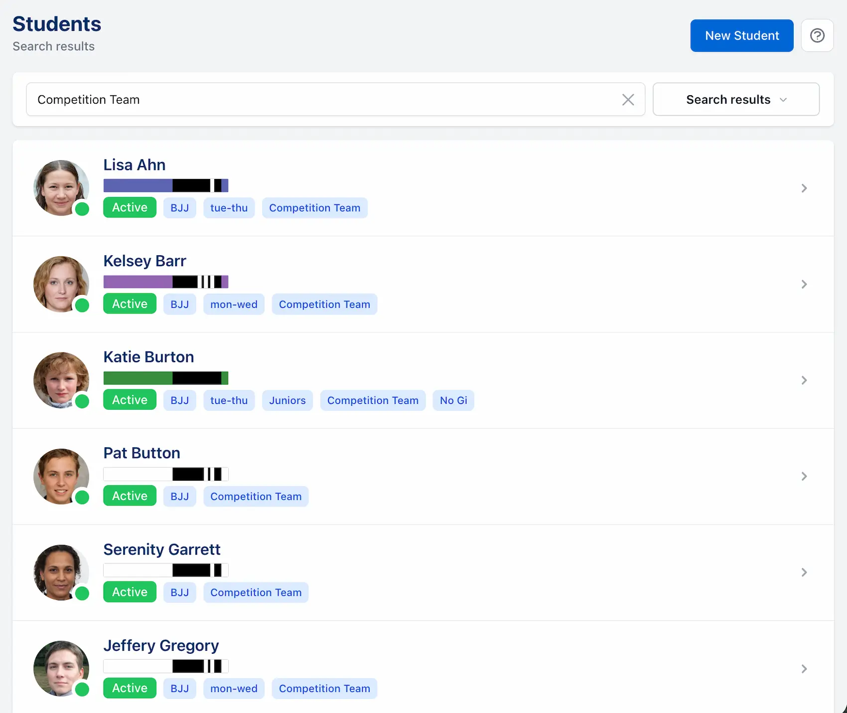 bjj software - competition team management