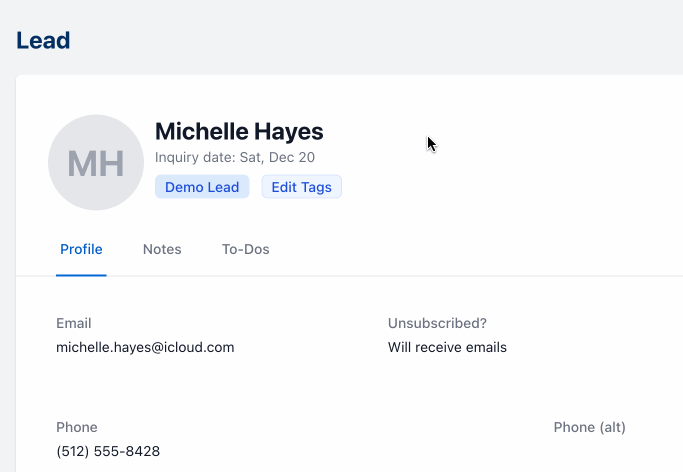 tagging leads in martial arts CRM