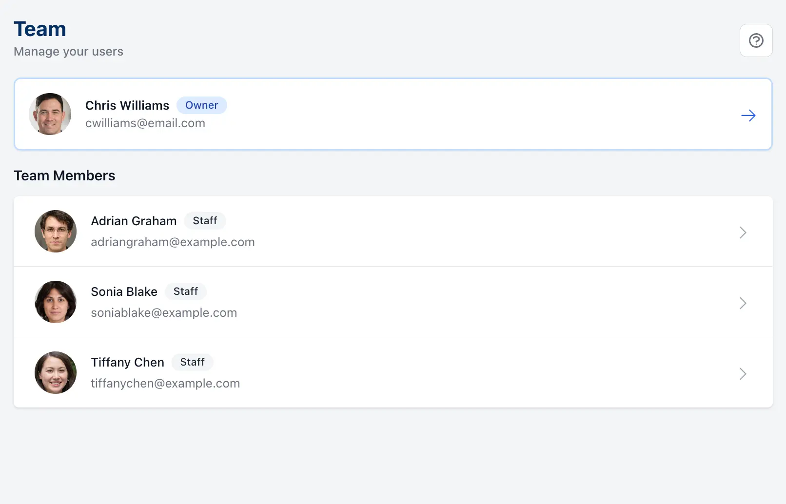 gym staff management software - team access dashboard